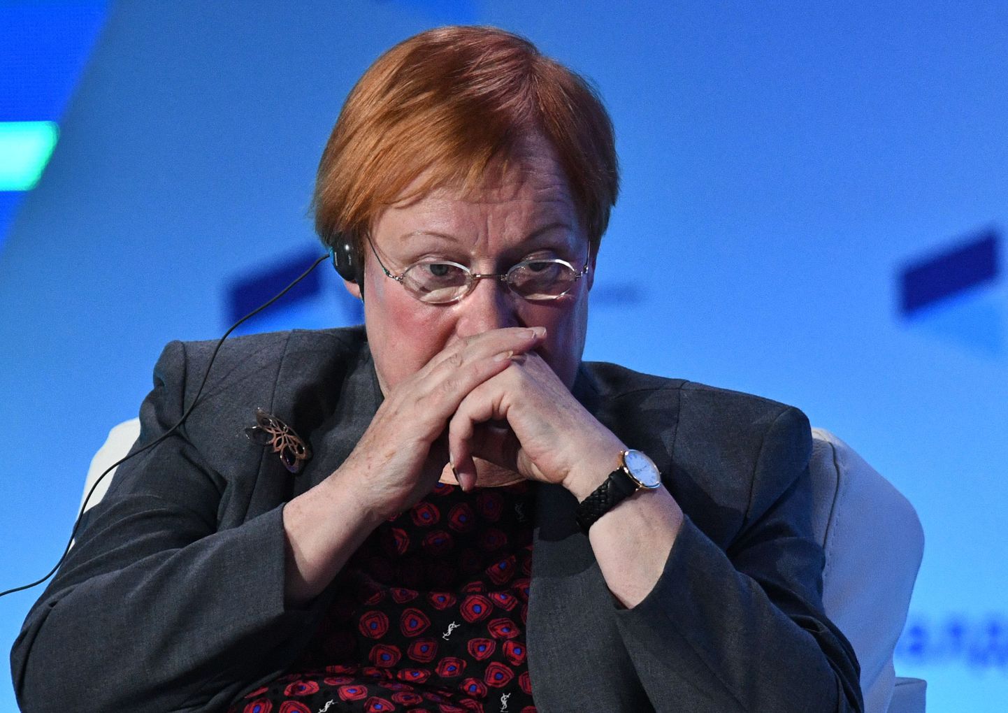 October 27, 2016. Finland's Foreign Minister and former president of the country Tarja Halonen attends the final plenary session at 13th Annual Meeting of the Valdai Discussion Club in Sochi.