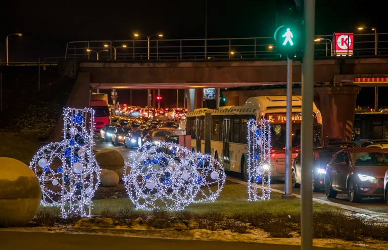 Tartu maantee ja Peterburi tee ristmiku juures on koostöös Kadrioru pargiga valminud EV 100 teemaline valgustaies nimega «Pallimeri».