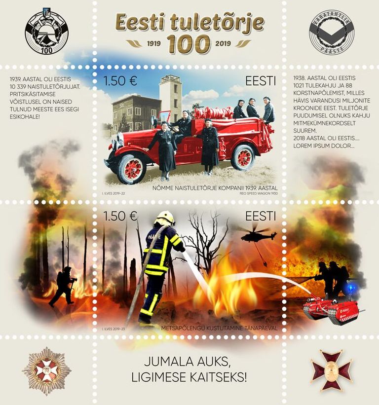 Eesti tuletõrje 100. aastapäeva puhul tuli käibele margiplokk.