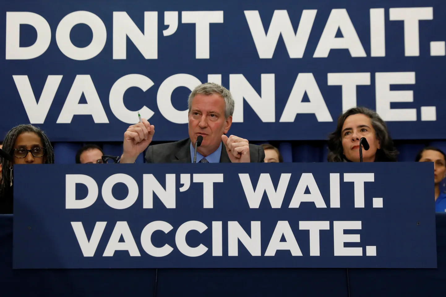 Bill de Blasio pressikonverentsil.