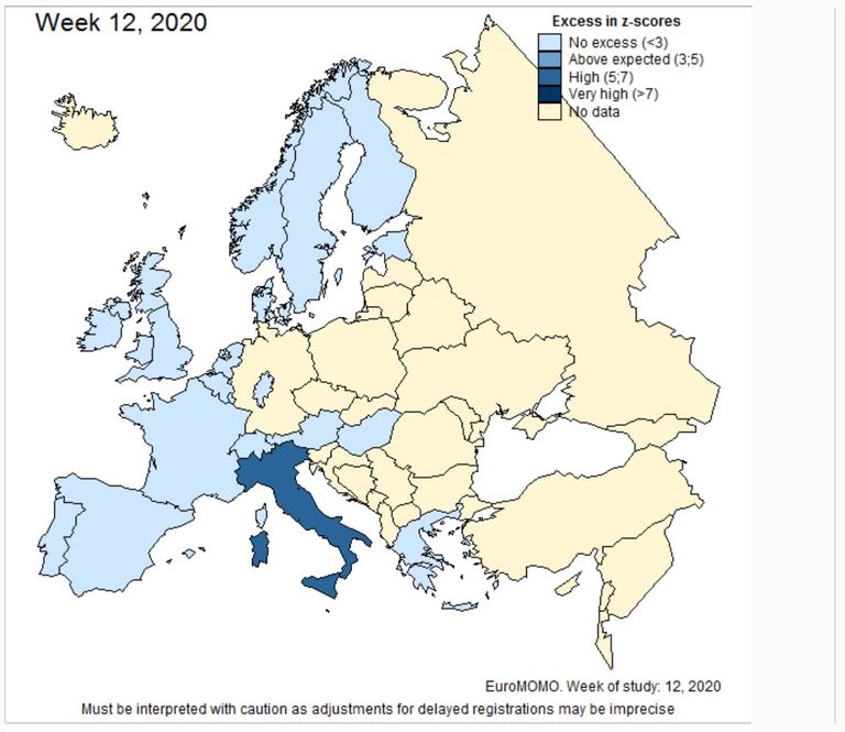 Euroopa keskmine suremus 2020 märts