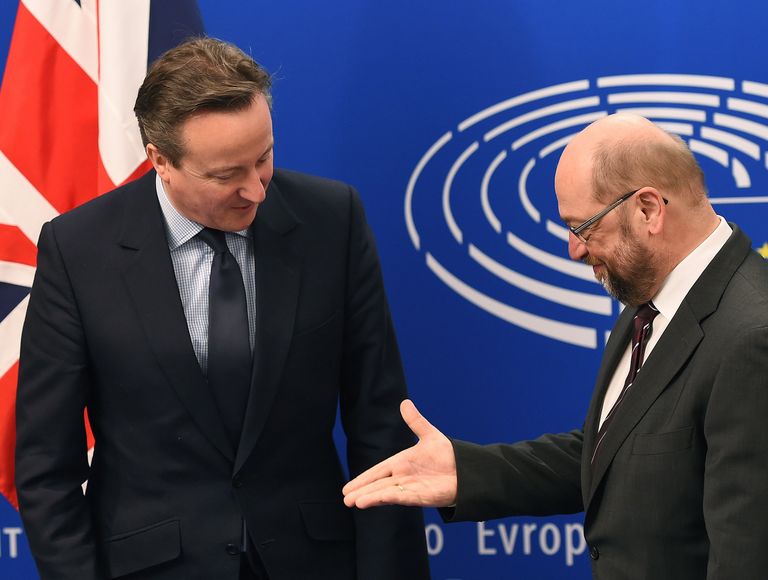 David Cameron (vasakul) ja Martin Schulz. Foto: EMMANUEL DUNAND/AFP/SCANPIX