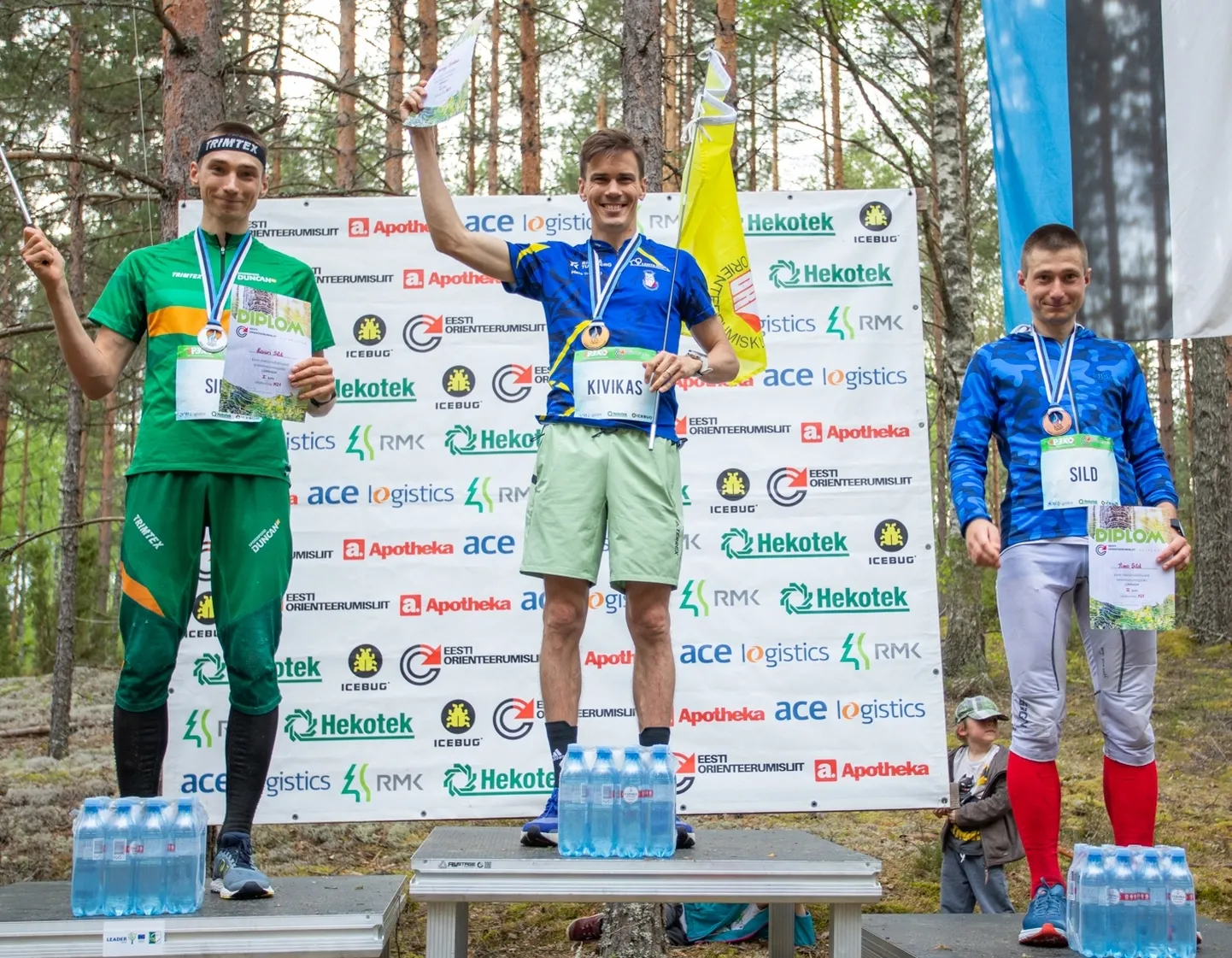 Meeste esikolmik: 1. Kenny Kivikas, 2. Lauri Sild, 3. Timo Sild.