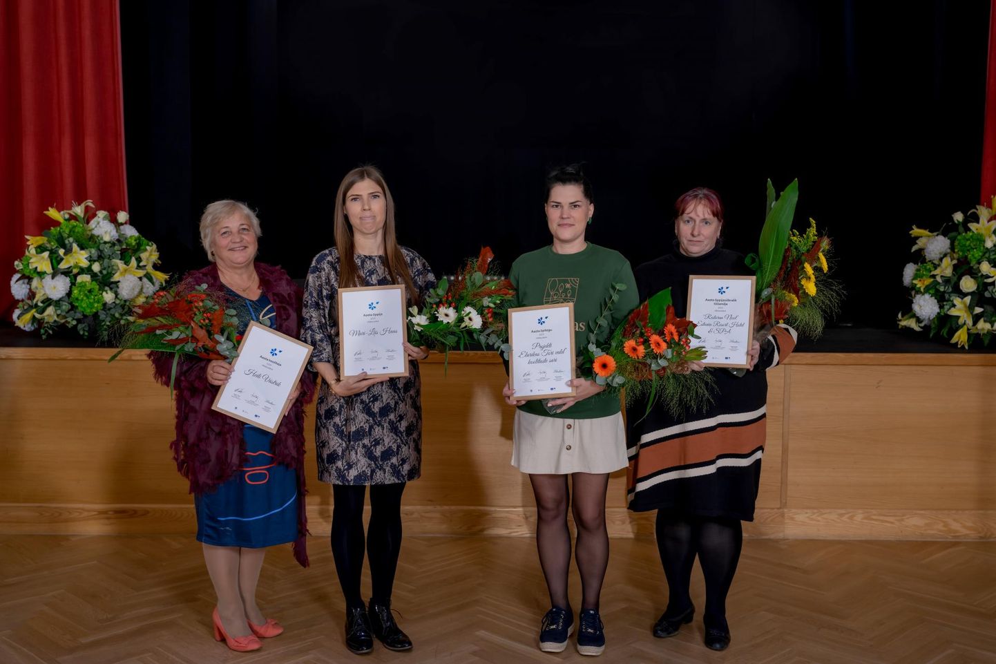 Tänavused laureaadid: (vasakult) aasta koolitaja, aasta õppija, aasta õpitegu ja aasta õppijasõbralik tööandja. 