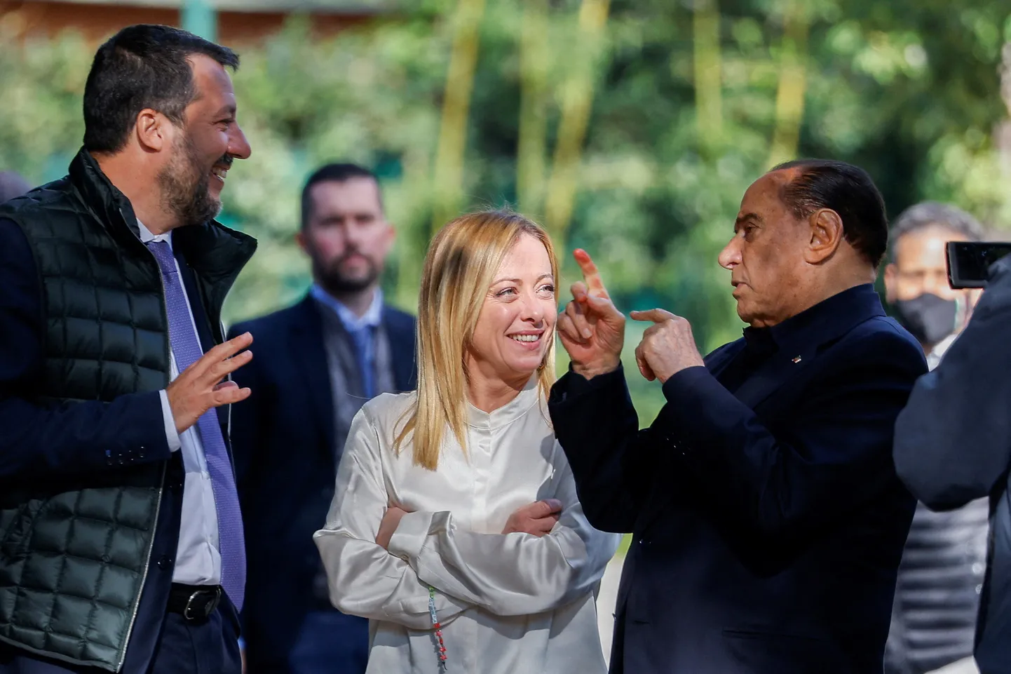 Itaalia parempoolsete erakondade juhid Matteo Salvini, Giorgia Meloni ja Silvio Berlusconi.
