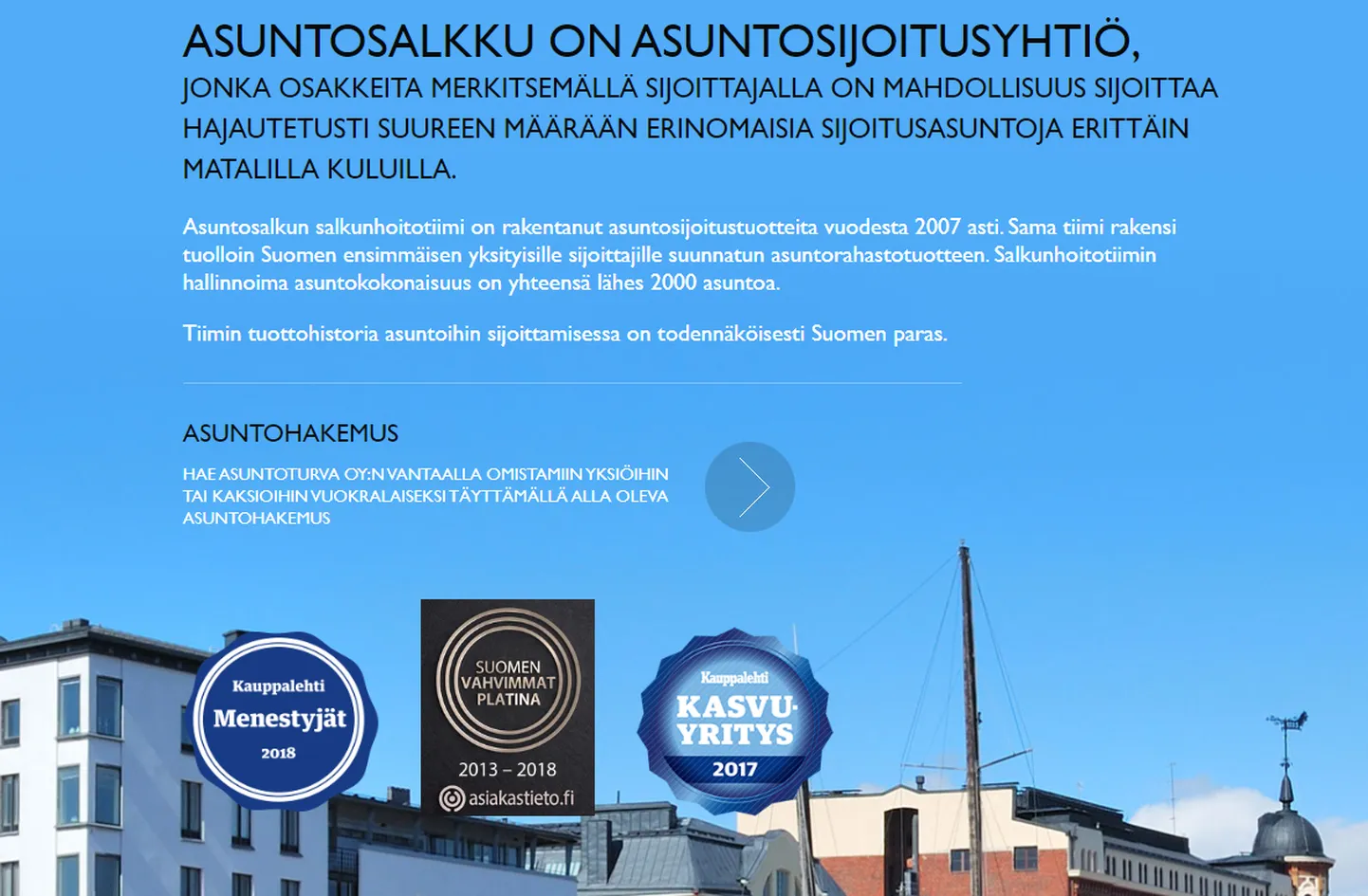 Kuvatõmmis Soome fondi kodulehest. Asuntosalkku plaanis veel mõni aasta tagasi soetada Tallinnas tuhandeid kortereid, pooltuhat on olemas.