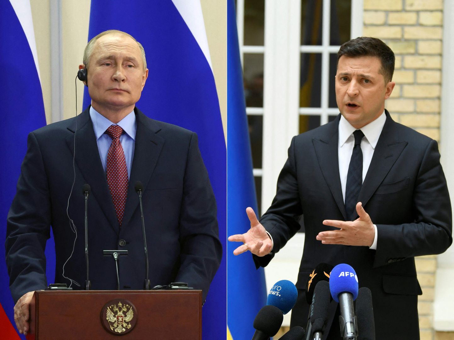 Владимир Путин и Владимир Зеленский.