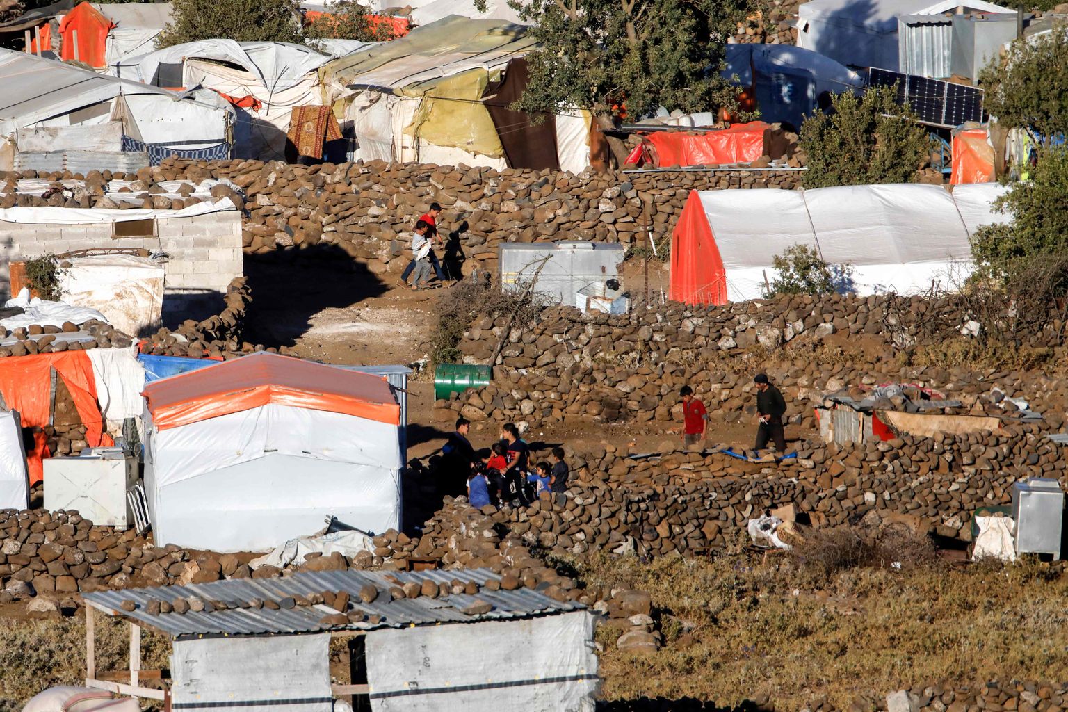 Süüria põgenikud Golani kõrgendikul.