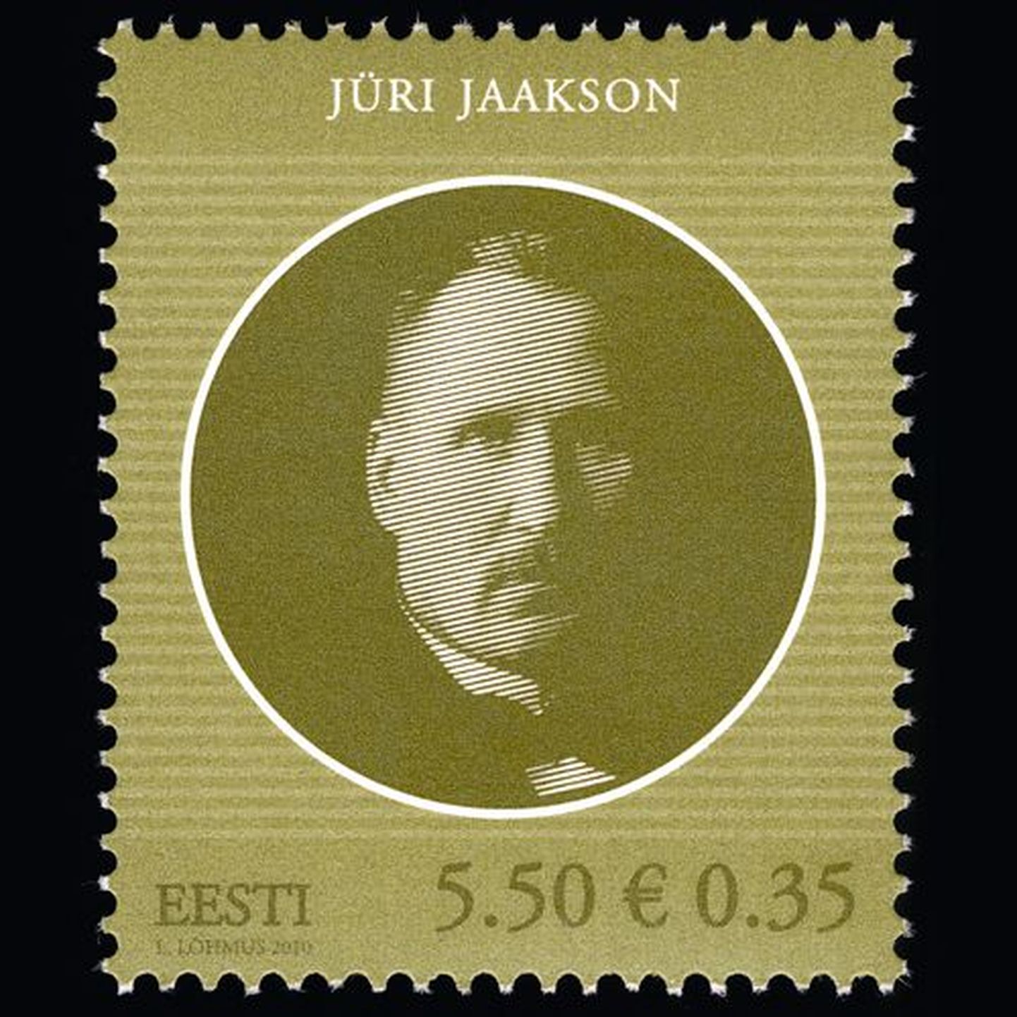 Jüri Jaaksonile pühendatud postmark.