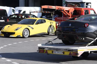 Ekvatoriaal-Guinea asepresidendile Teodorin Obiangile kuulunud konfiskeeritud sportautod. LAURENT GILLIERON/AP/Scanpix