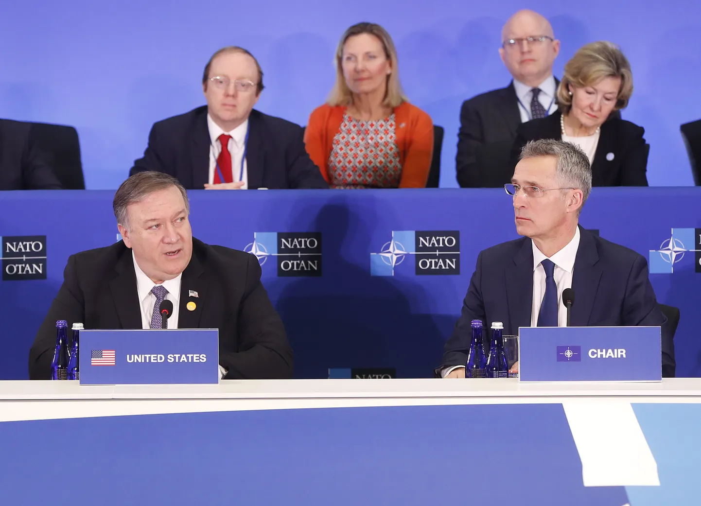 USA välisminister Mike Pompeo (vasakul) ja NATO peasekretär Jens Stoltenberg Washingtonis NATO välisministrite kohtumisel.