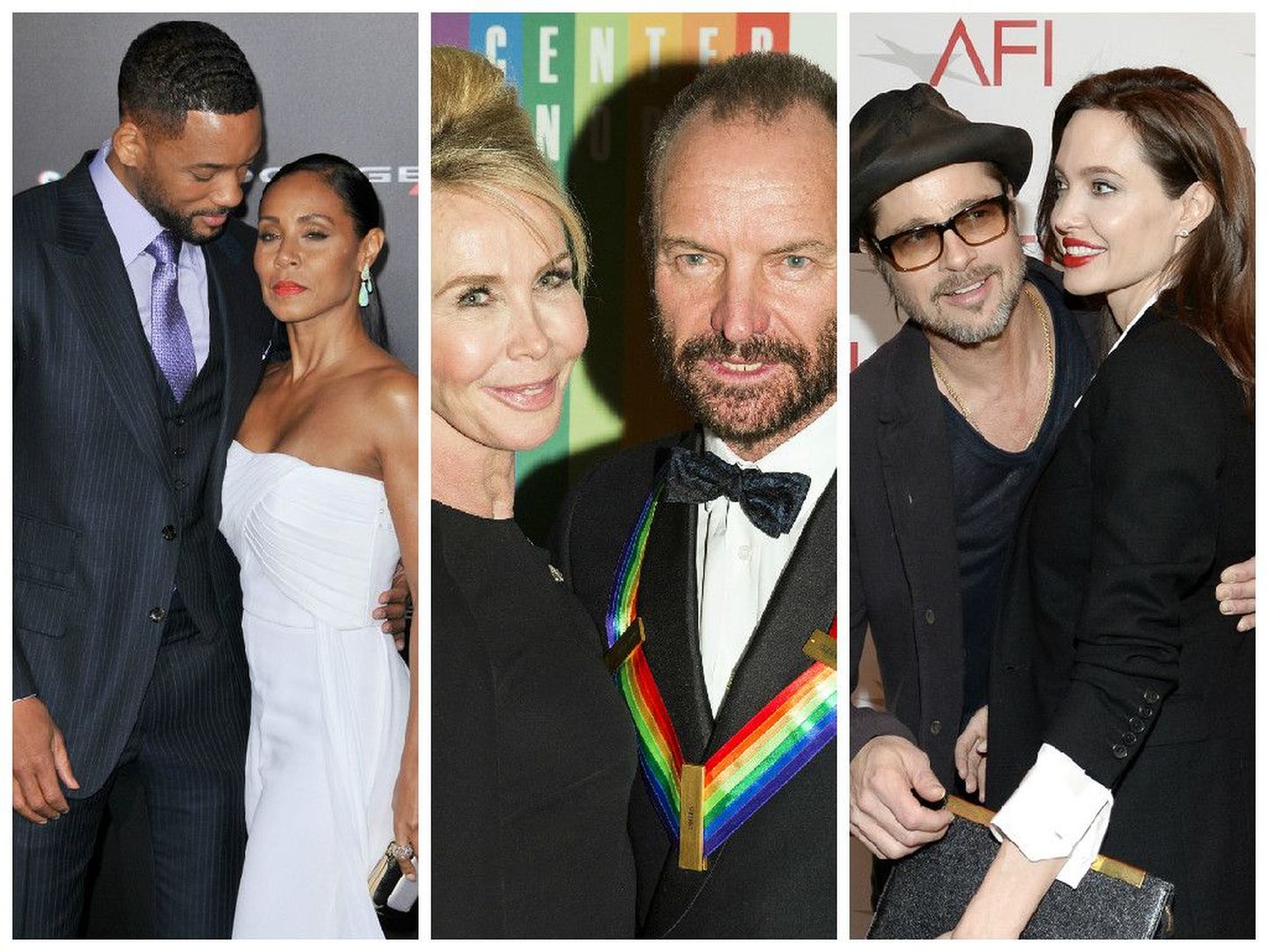 Vasakult: Will Smith ja Jada Pinkett Smith, Trudie Styler ja Sting, Brad Pitt ja Angelina Jolie.