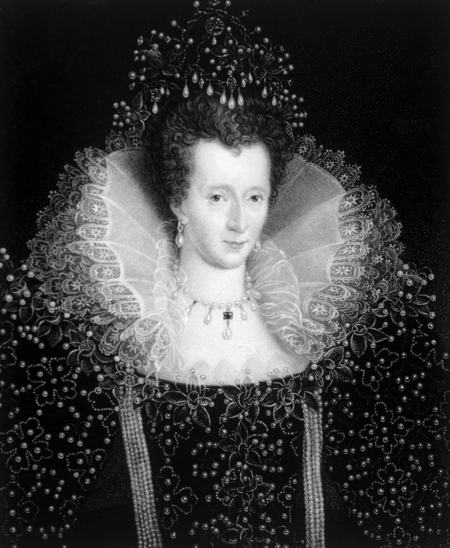 Maal, millel on kujutatud Inglise kuningannat Elizabeth I-st (1533-1603). Ta valitses 1558-1603