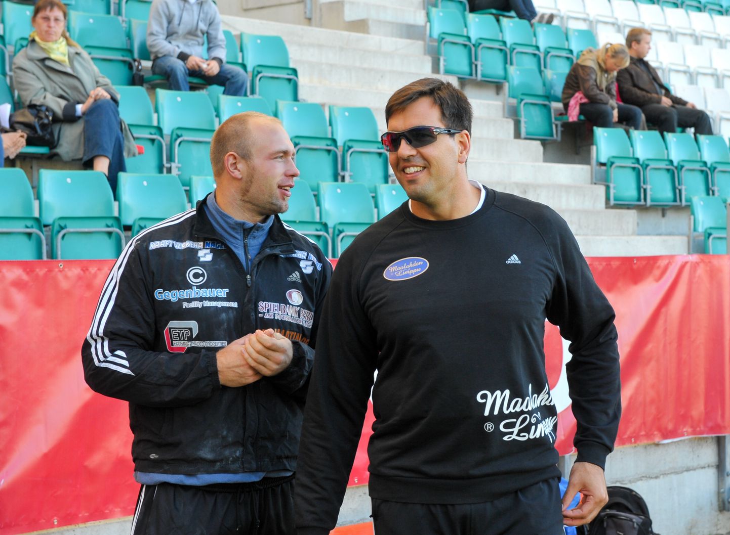 Robert Harting ja Franz Kruger (paremal) 2009. aastal Tallinnas ERGO kettaheite maailmamängudel.