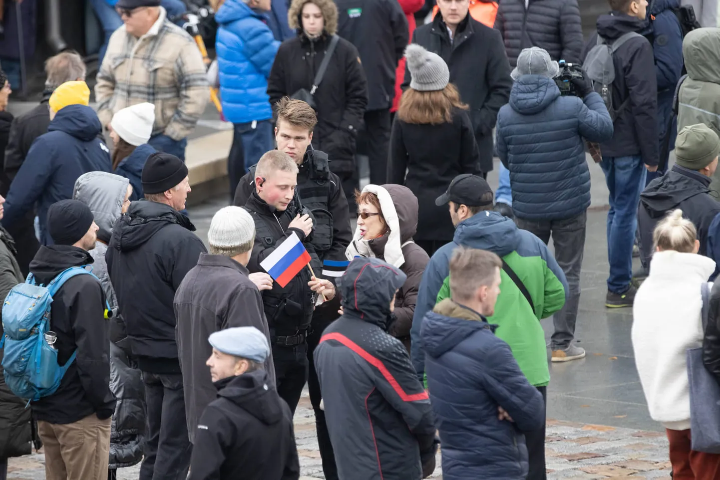 Участники митинга протеста против роста цен на электричество в Таллинне 16 октября.