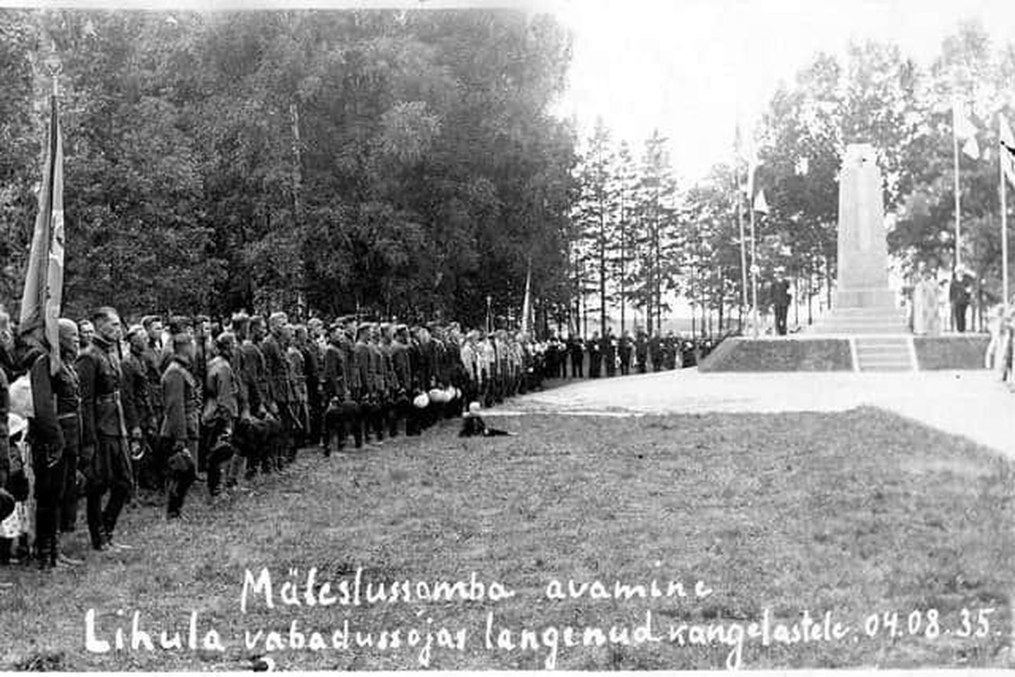Mälestussamba avamine Lihula vabadussõjas langenud kangelastele. 04.08.1935.