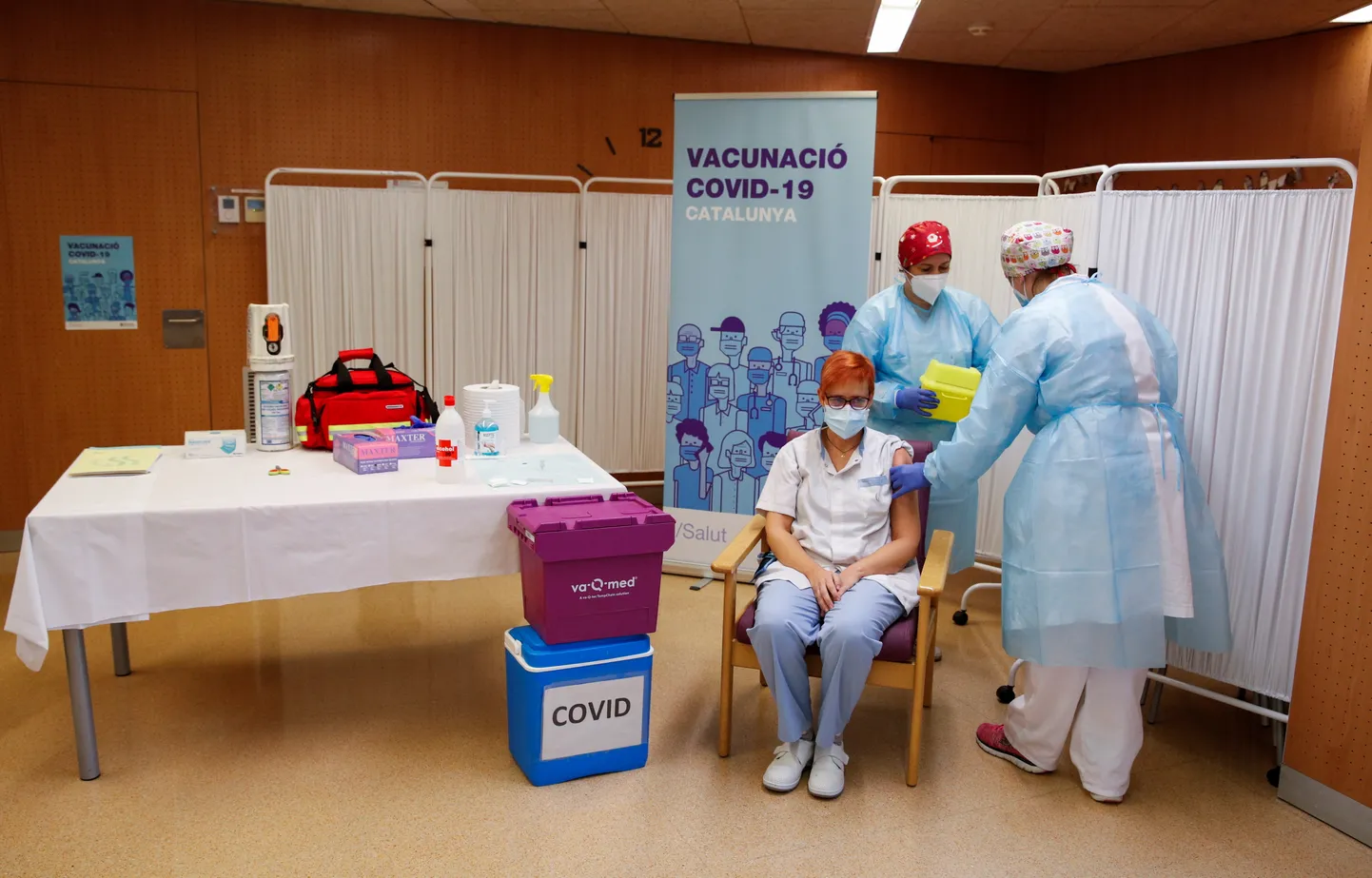 Hispaania hooldekodu töötajate ja elanike vaktsineerimine.