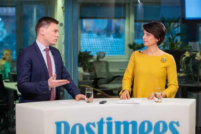 Студия Postimees: важнейшие налоговые изменения 2019 года / Одежда ведущей: Luisa Spagnoli Estonia