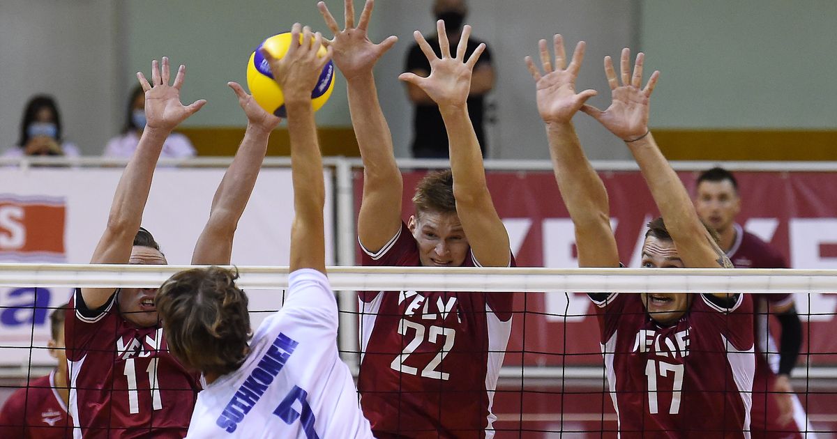 Det latviske volleyballlaget slo Norge i en testkamp i Riga