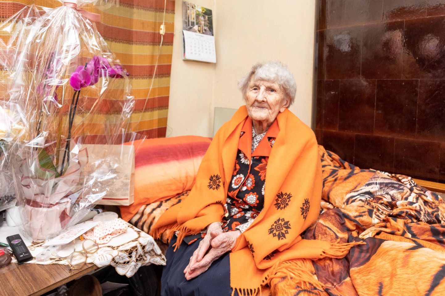 Leontine Elfrosine Kollom ütles oma 105. sünnipäeval rõõmsalt, et elu on hea.