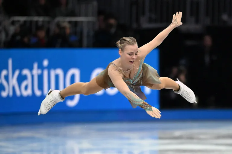 Нина Петрыкина на чемпионате мира по фигурному катанию в Бостоне.