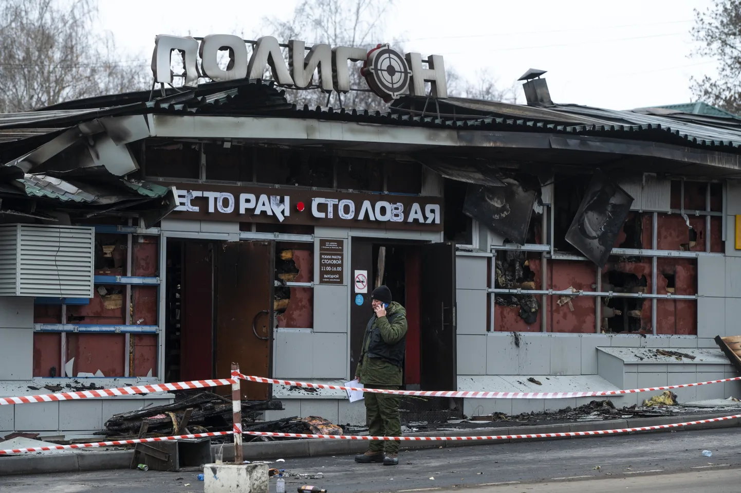 Kostroma kohvik pärast tulekahju, milles hukkus 13 inimest.