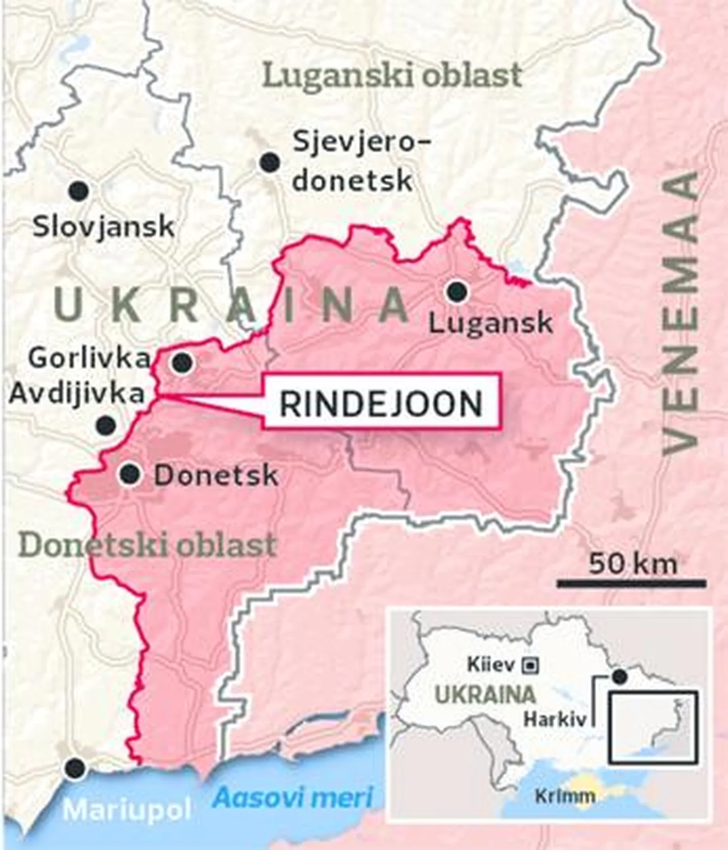 Ukraina sõja rindejoon.
