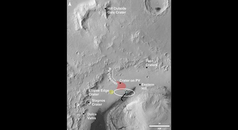 Curiosity praegune asukoht Marsi kaardil