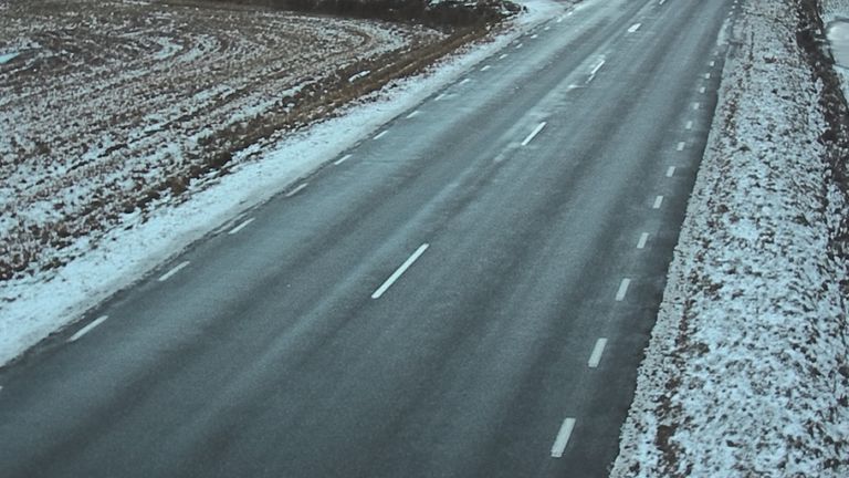 Paimvere teekaamera pilt Pärnu-Lihula maanteelt Koonga vallast.