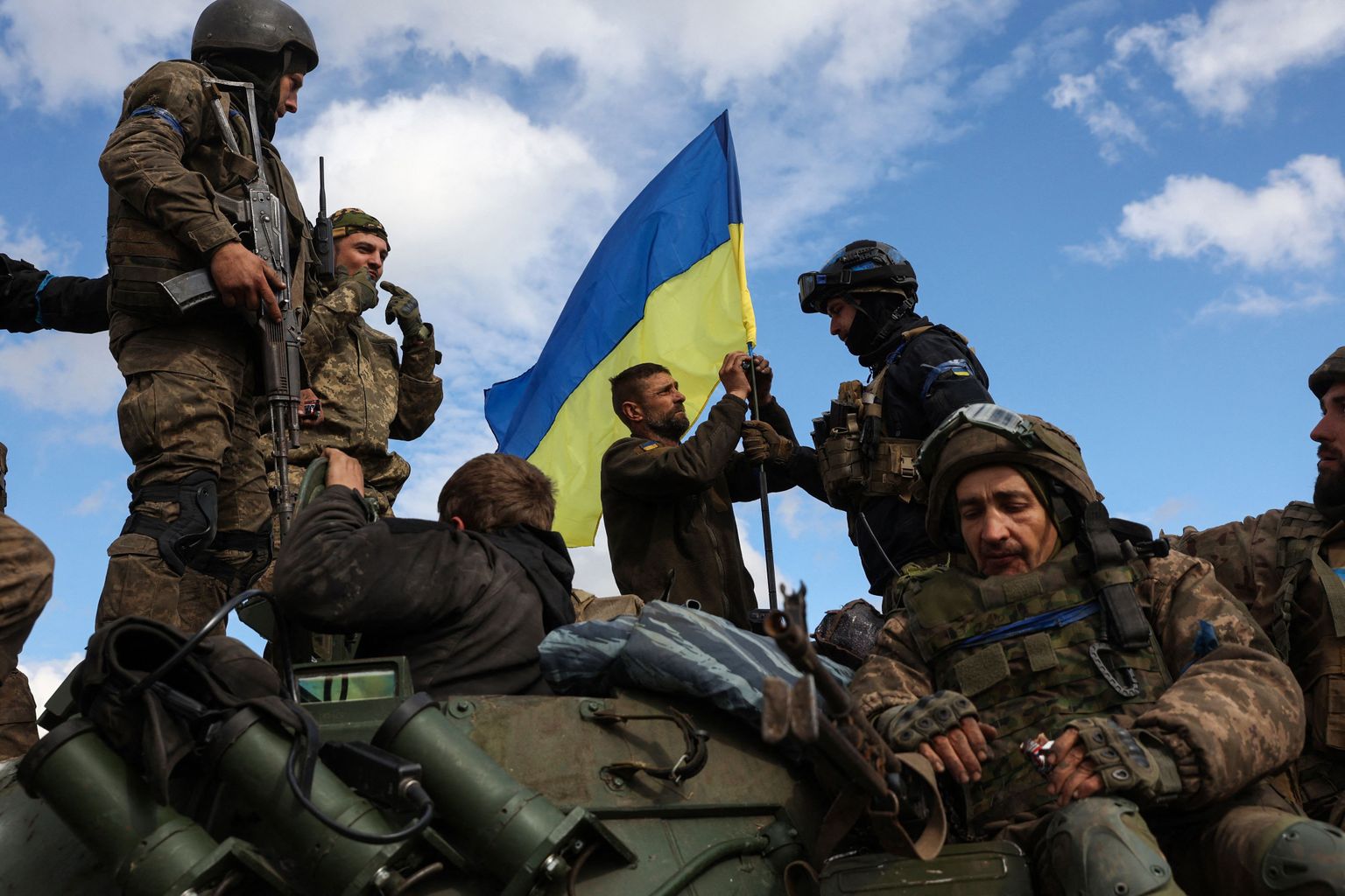 Ukraiņu karavīri Doneckas apgabalā.