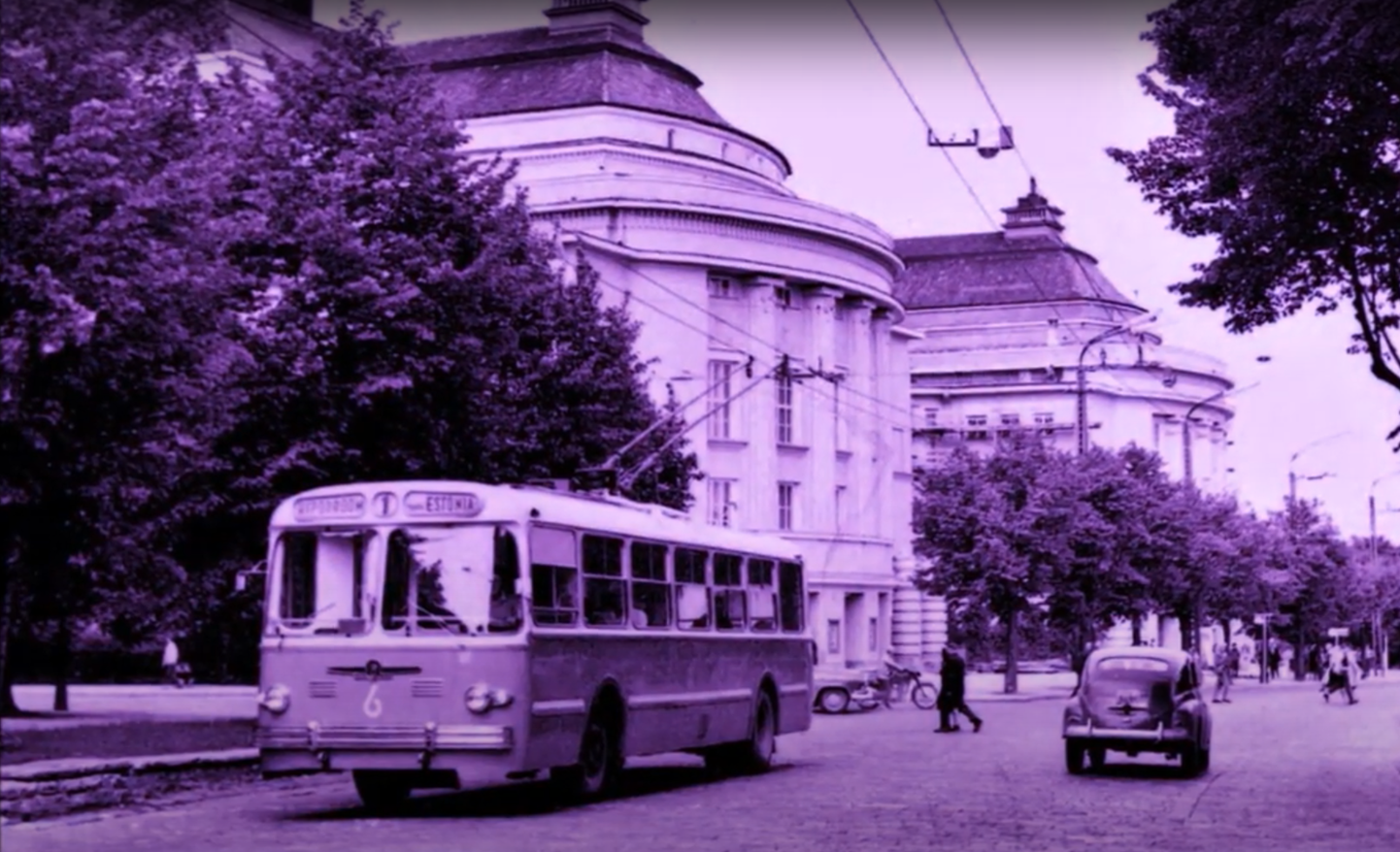 Таллинн, троллейбус, театр "Эстония", 1965 год