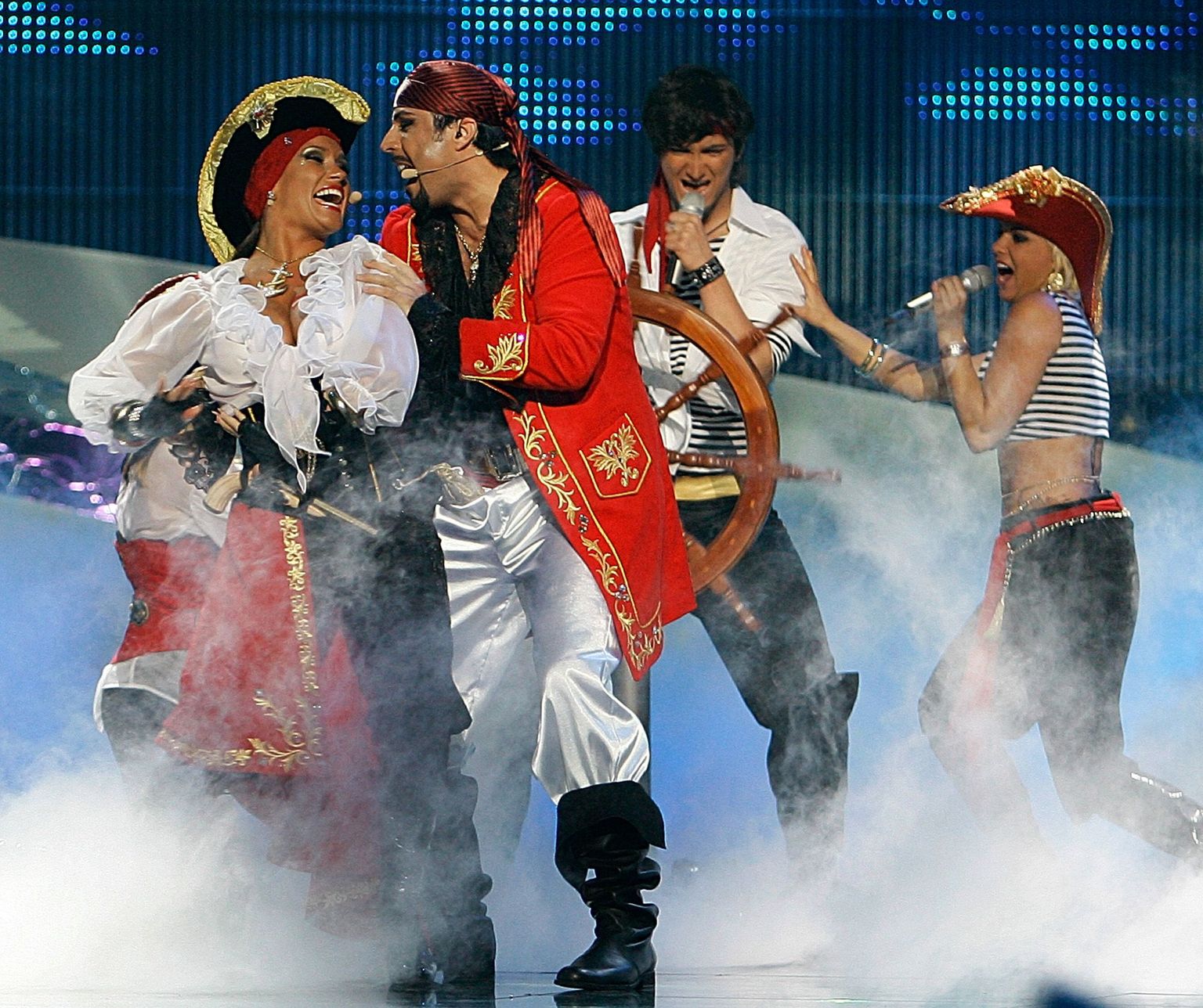 Läti esindajad mullusel Eurovisiooni lauluvõistlusel, mis toimus Belgradis.
