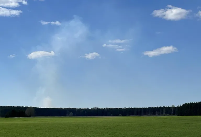 Põleng toimub kontrollitud tingimustes ja pole ohtu, et tuli metsa levib.