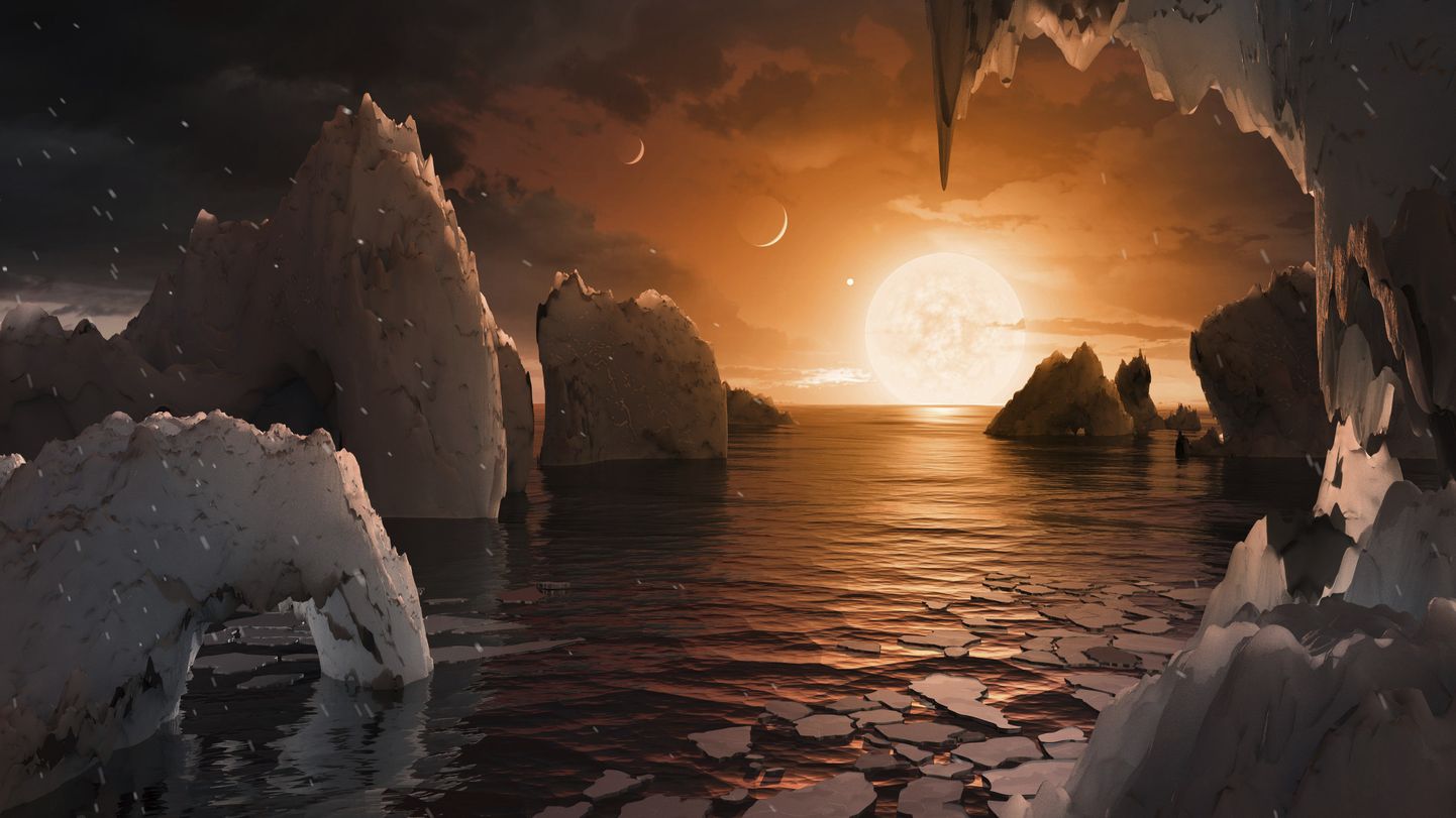 NASA kunstniku kujutis Trappist-1 planeetide pinnast.