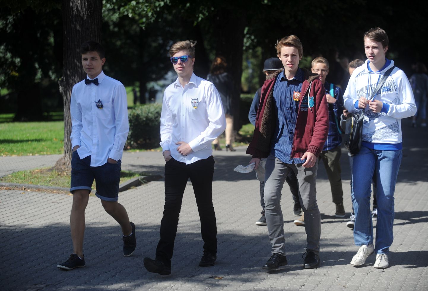 Школьники на улицах Риги