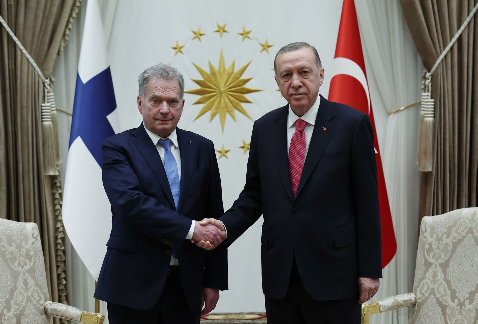 Президент Финляндии Саули Ниинистё и президент Турции Реджеп Тайип Эрдоган.