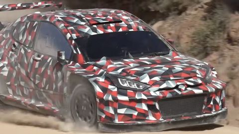 VIDEO ⟩ Toyota testis täiesti uue disainiga ralliauto, Tänakut roolis polnud