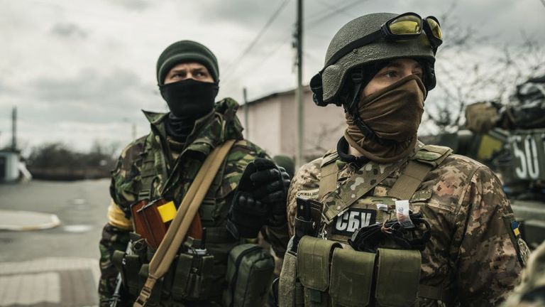 Украинские солдаты в начале вторжения