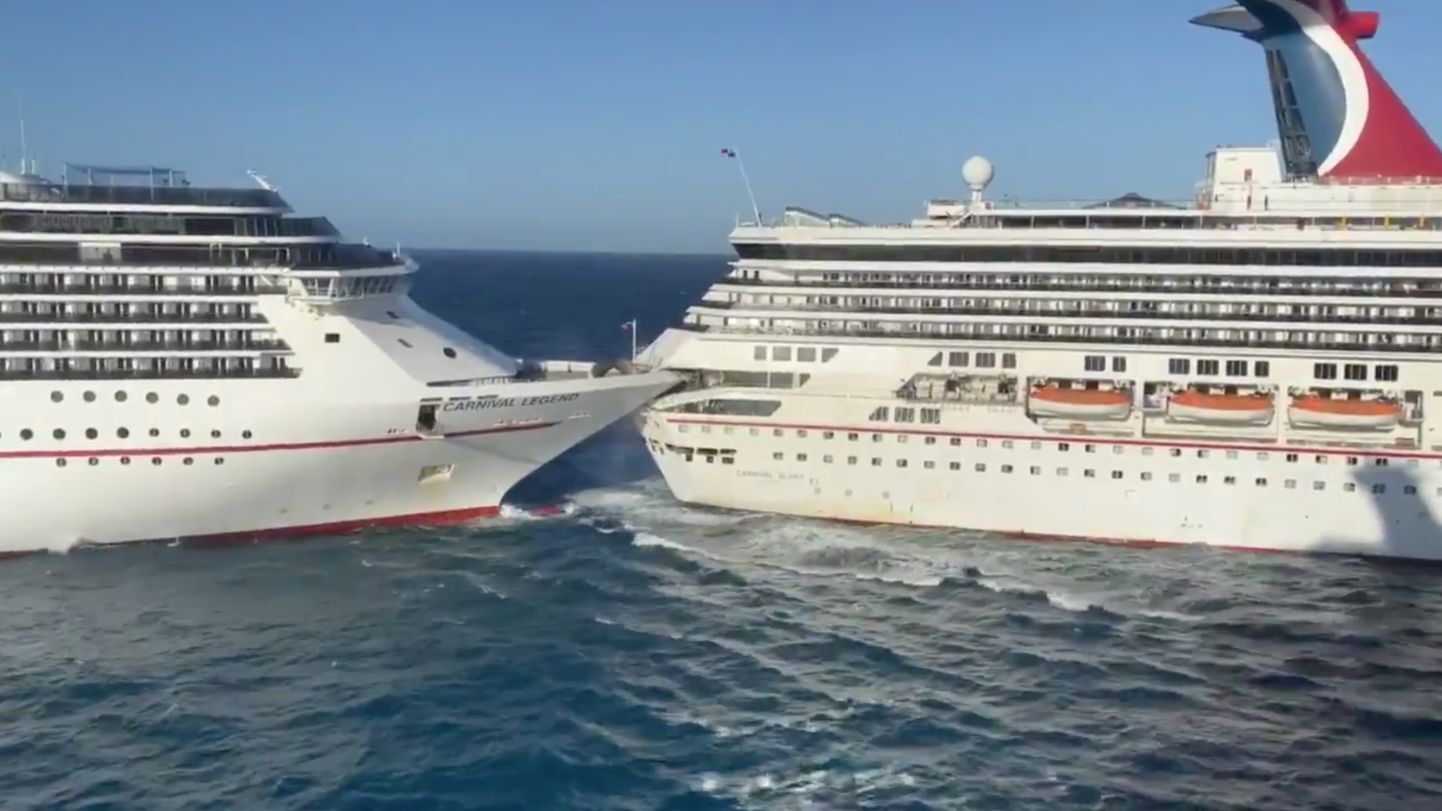 Kahe Carnival Cruises laeva Glory ja Legend kokkupõrge Cozumeli sadamas Mehhikos eelmise aasta 20. detsembril