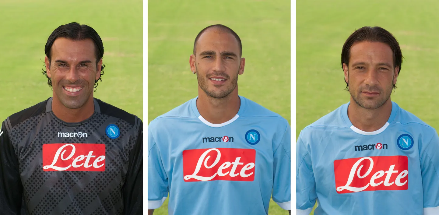 Patustanud Napoli mängijad (vasakult) Matteo Gianello, kapten Paolo Cannavaro ja Gianluca Grava.