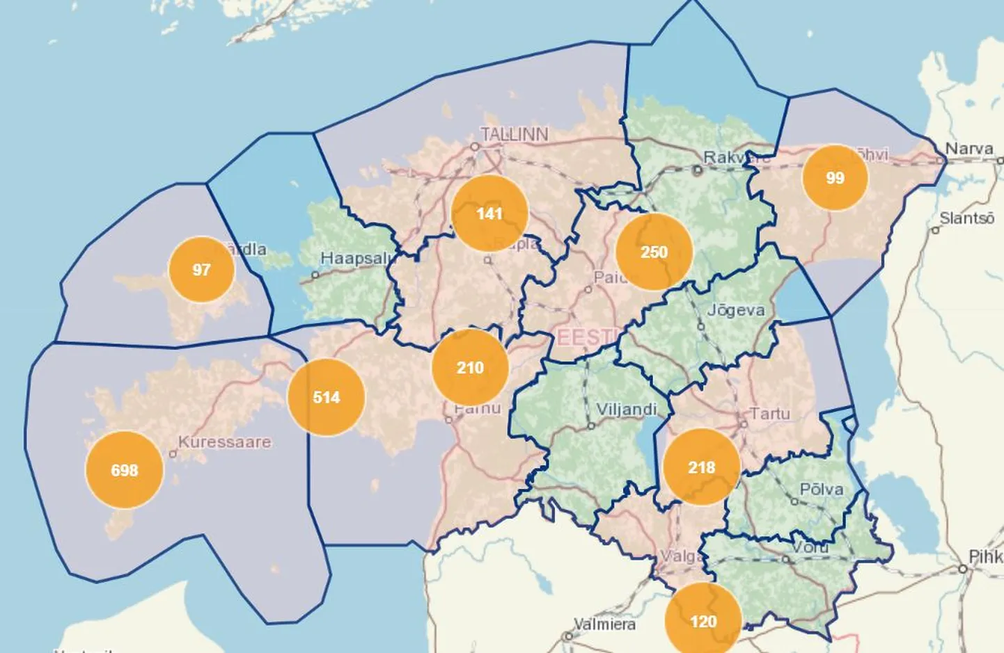 Enim elektrikatkestusi oli neljapäeval enne kella seitset Läänemaal ja saartel.