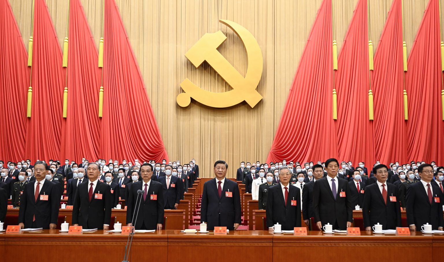 Hiina president Xi Jinping kommunistliku partei 20. kongressi avamisel.
