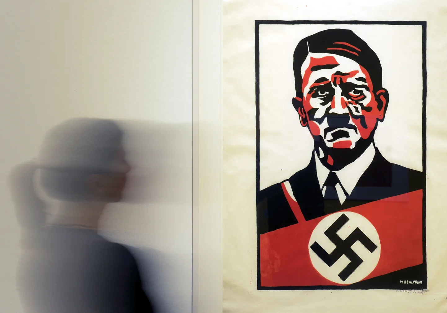 Otto Mühli 1967. aastast pärit siiditrükitehnikas teost Hitlerist.