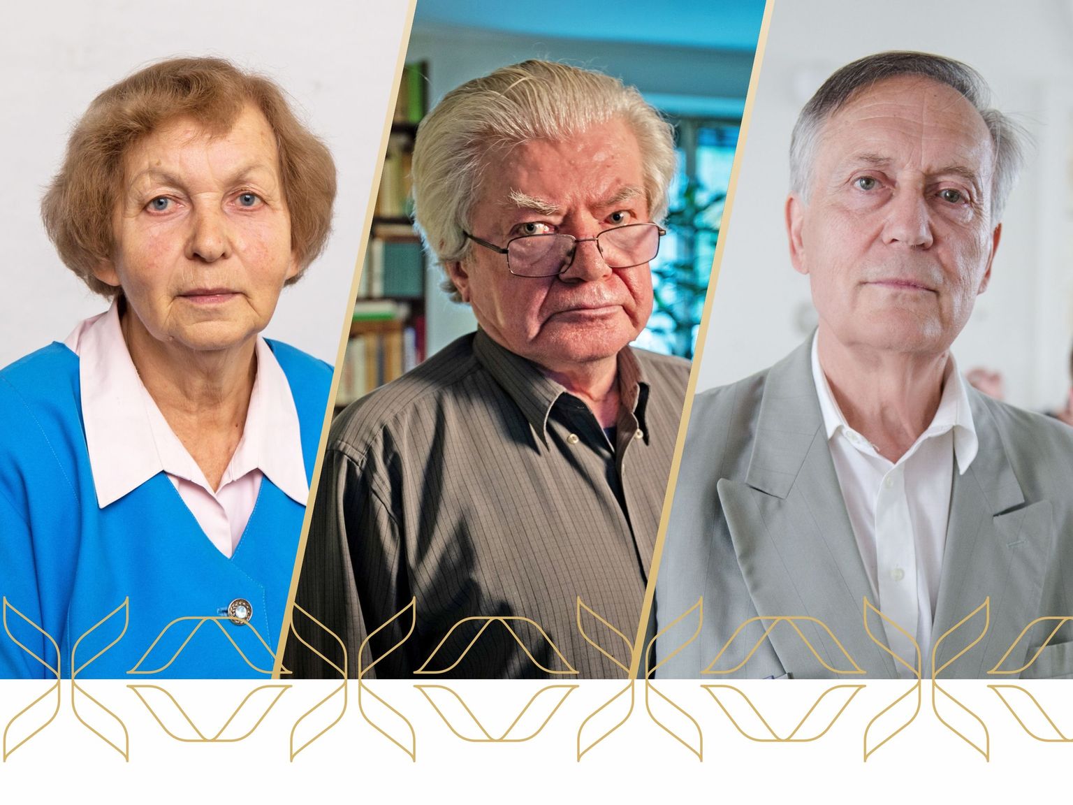 Tänavuse riikliku kultuuri elutööpreemia laureaadid: Linda Madalik, Mati Sirkel ja Jaak Kangilaski.