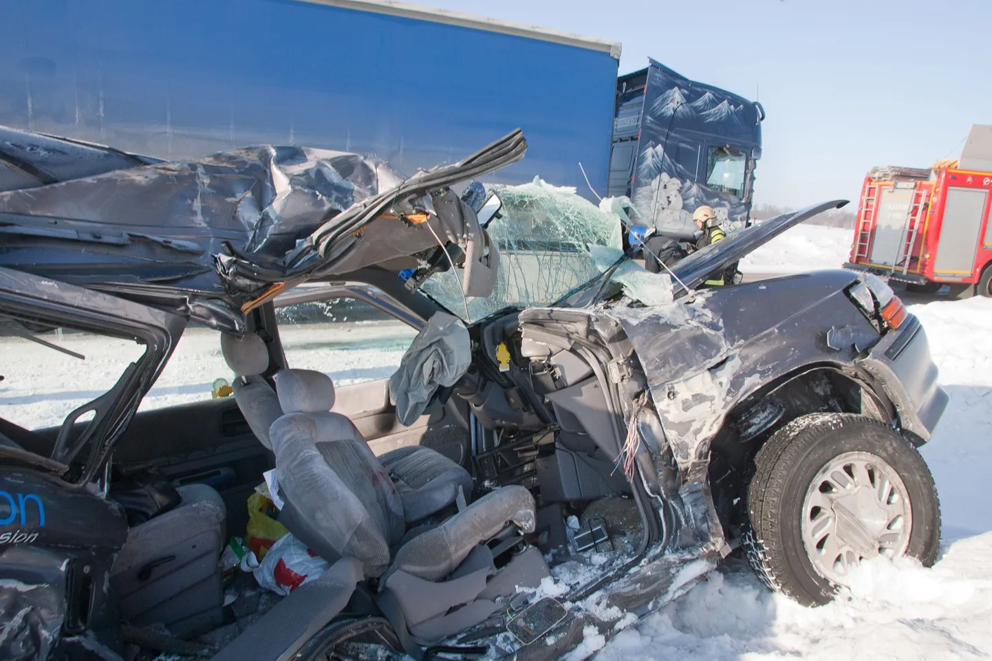See on kõik, mis eilses avariis osalenud sõiduautost järele jäi.