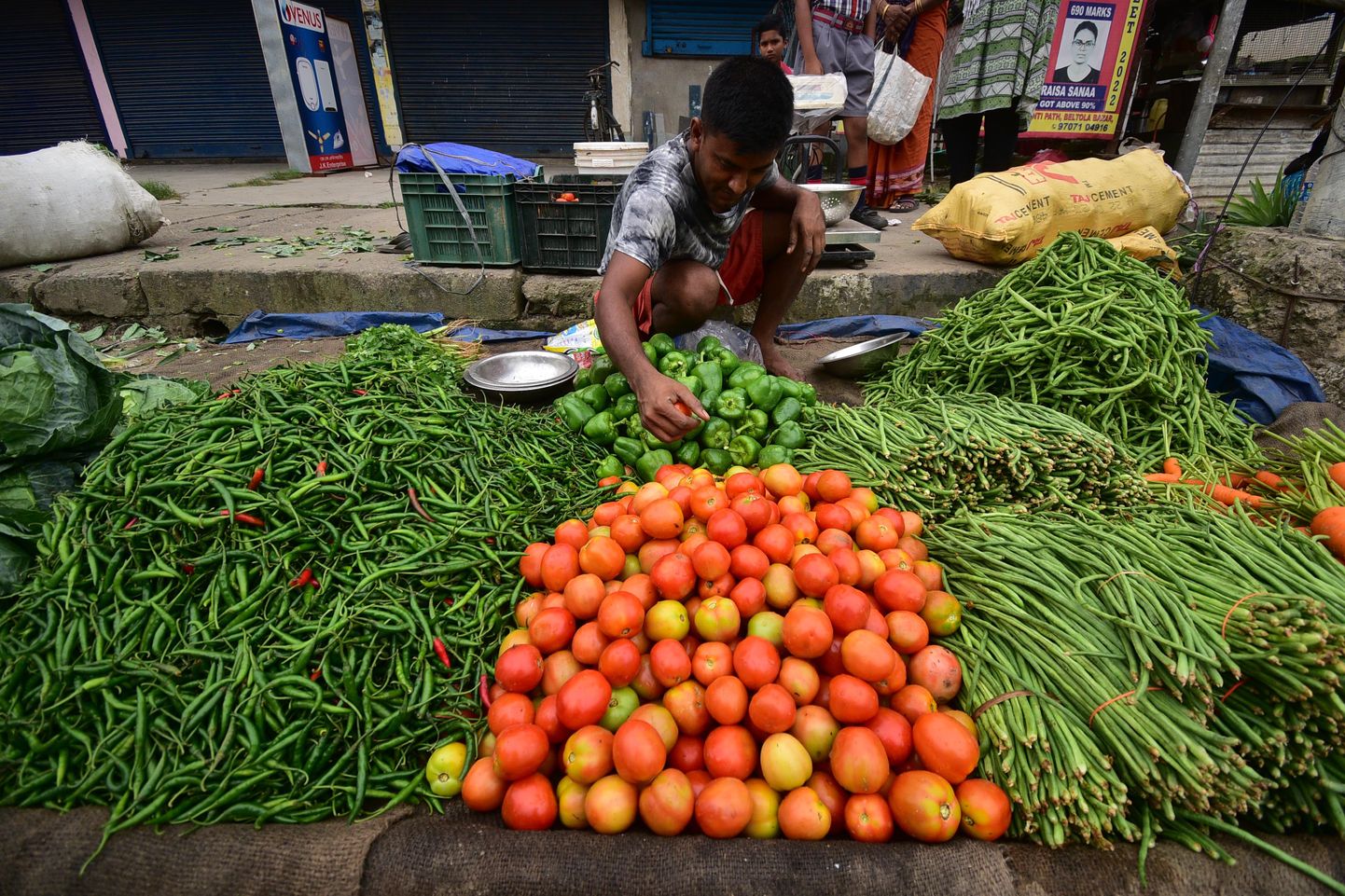Рынок в городе Гувахати, Индия.