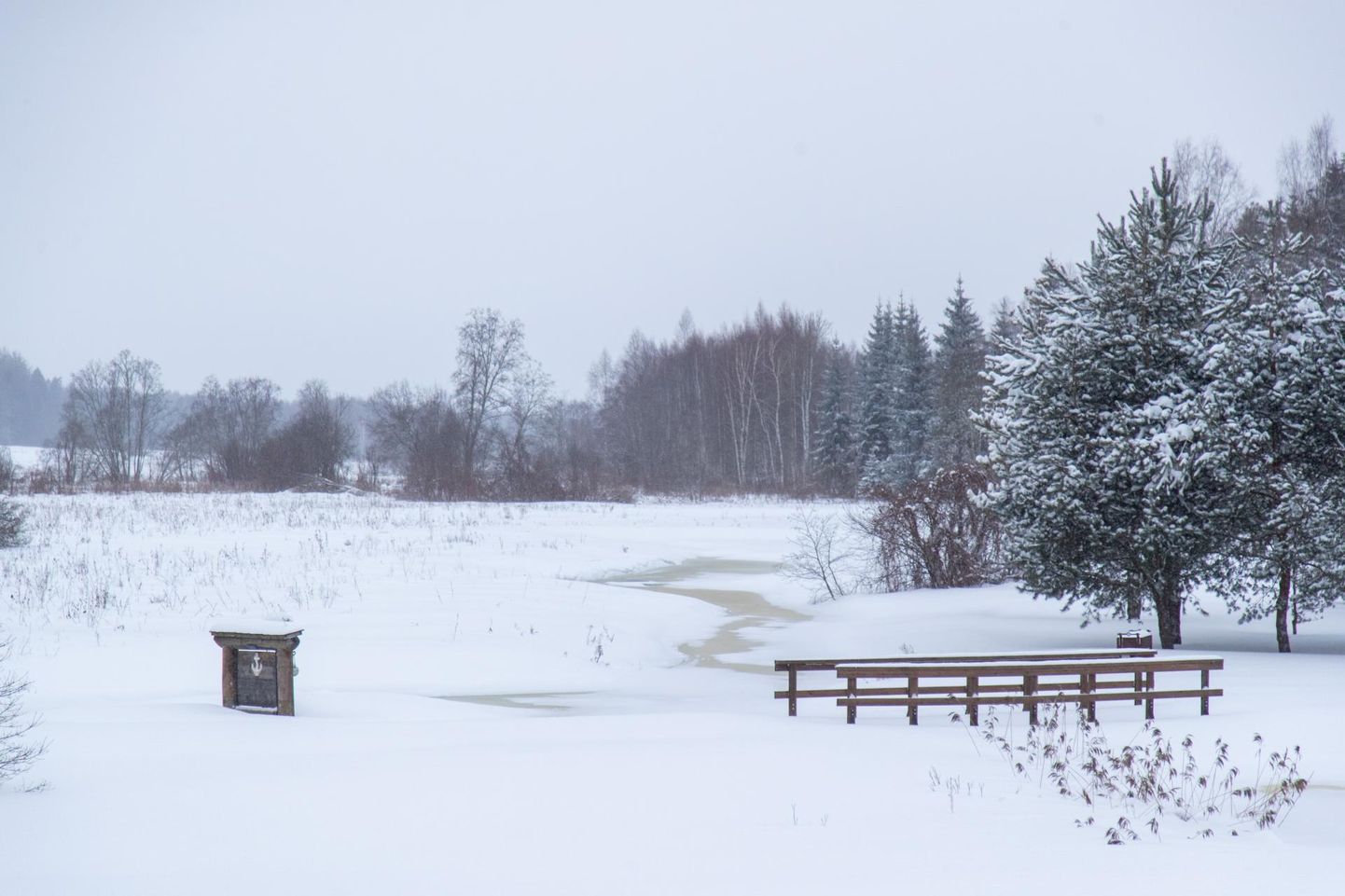 Pühapäevane ilm tuleb veel külm. Pildil jäätunud Raudna jõgi Tobral.

 

 