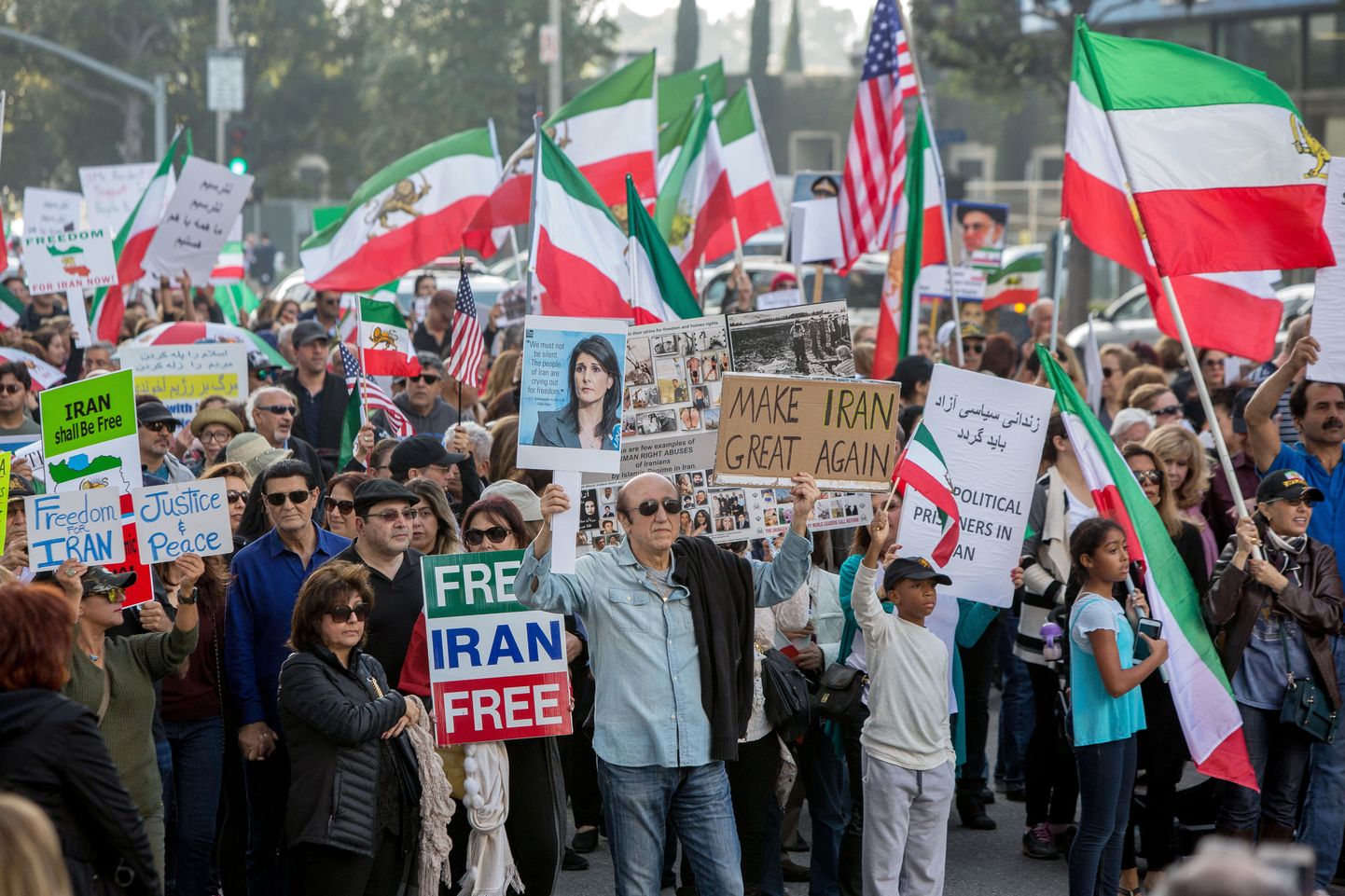 Iraani valitsuse vastased protestid USAs Los Angeleses.