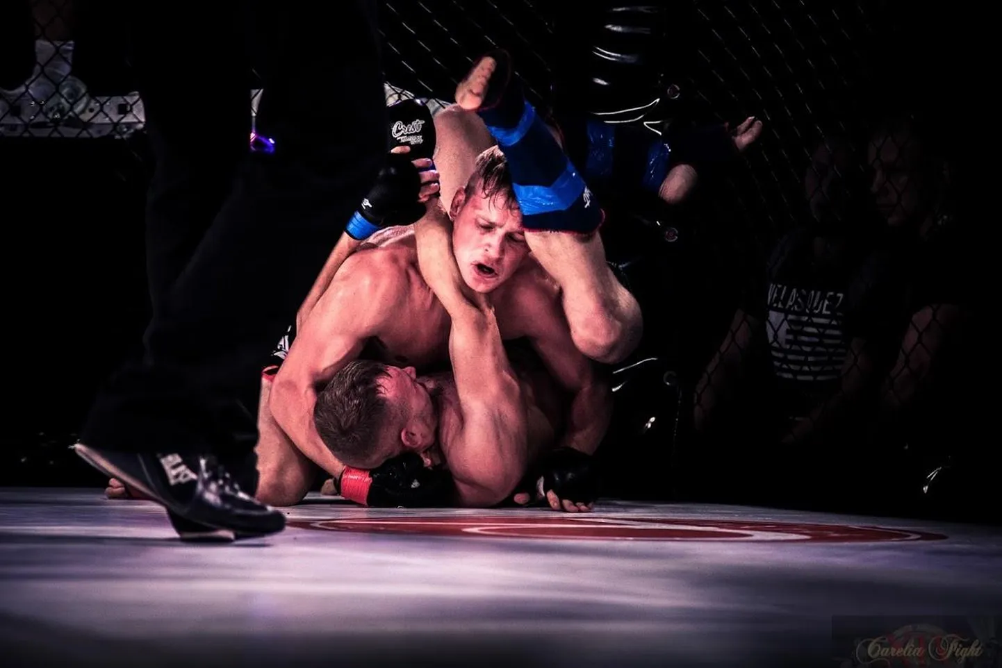 Septembris Soomes toimunud võistlusel «Carelia Fight XIV» võitis Kaupo Kokamägi (punases) kohtunike ühehäälse otsusega vene võitleja Sergei Krestiajaninovi.