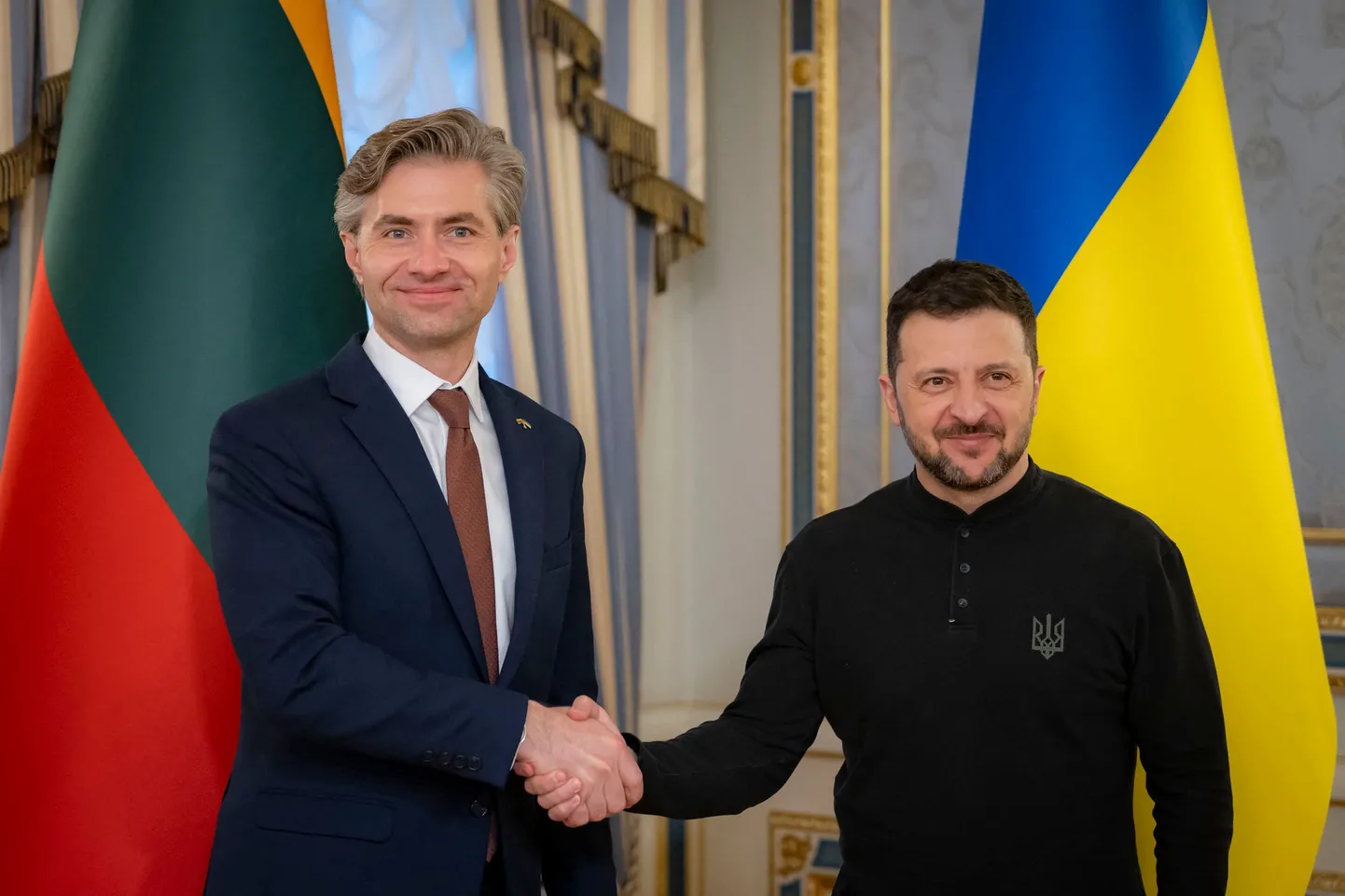 Kęstutis Budrys ja Volodõmõr Zelenskõi kohtumisel Kiievis.